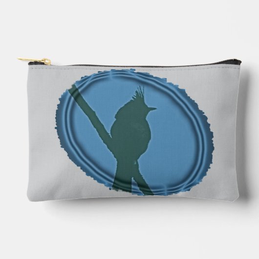 Proud Bird Nerd Blauw Grijs Silhouet Vogelaar Etui (Voorkant)