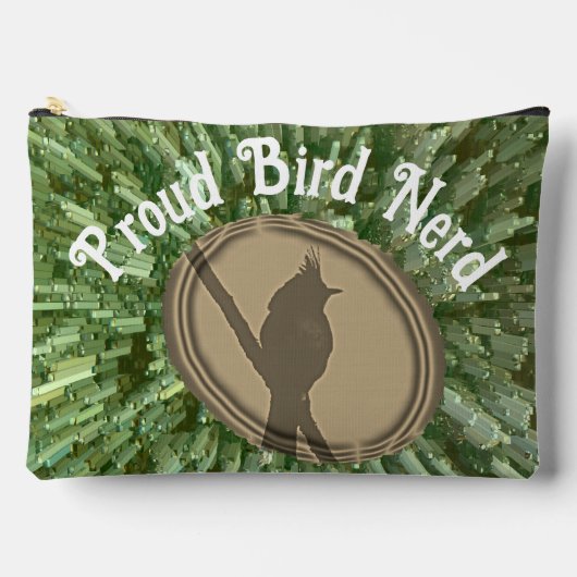 Proud Bird Nerd Silhouette Bruin Groene Vogelaar Etui (Voorkant)