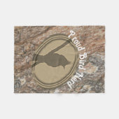 Proud Bird Nerd Silhouette Rustic Brown Vogels Fleece Deken (Voorkant (Horizontaal))