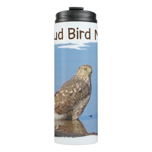 Proud Bird Nerd Wild Birding Hobby Young Hawk Thermosbeker (Voorkant)