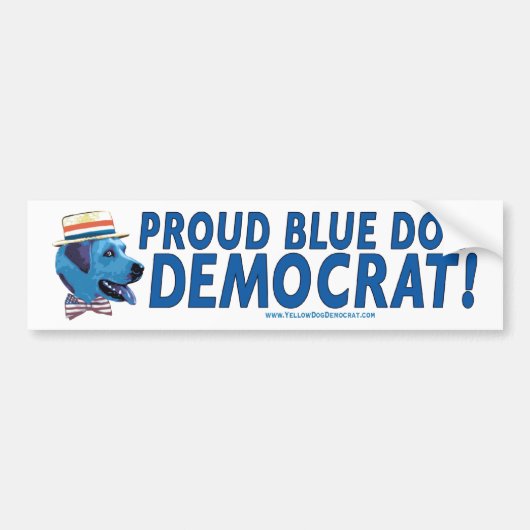Proud Blue Dog Democraat! Bumpersticker (Voorkant)