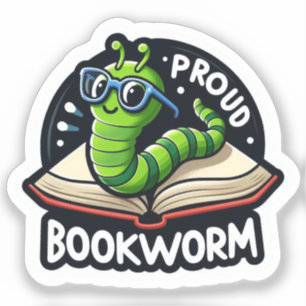 Proud Bookworm Schattigee Reading Sticker voor boe