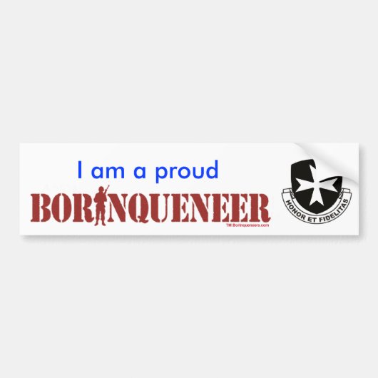 Proud Borinqueneer - Bumpersticker (Voorkant)
