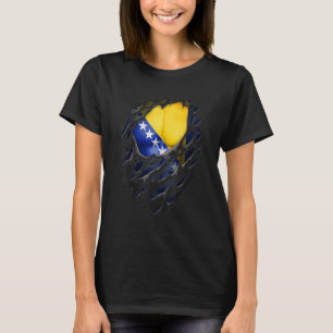 Proud Bosnian Roots Torn Ripped Bosnië-Herzegovina T-shirt