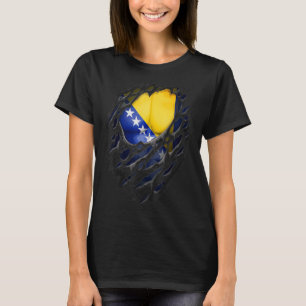 Proud Bosnian Roots Torn Ripped Bosnië-Herzegovina T-shirt