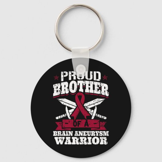 Proud broeder van een hersenaneurysm-warrior-aware sleutelhanger (Voorkant)