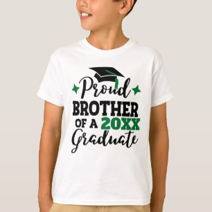 Proud Brother van 2022 afstuderen zwarte groene ta T-shirt