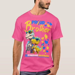 Proud Brother World Down Syndroom Bewustzijn Dinos T-shirt