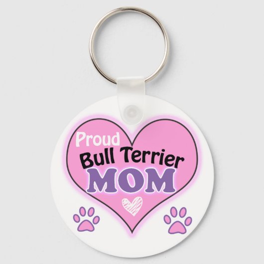 Proud Bull Terrier Mam Sleutelhanger (Voorkant)