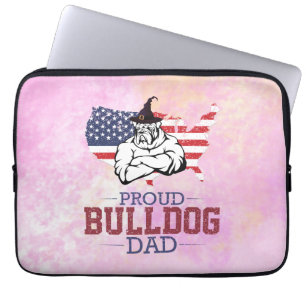 Proud Bulldog Dog Dad, Bulldog Vaderdag Gift Laptop Sleeve