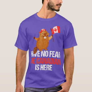 proud Canadian made in Canada Maple Leaf Flag Beav T-shirt