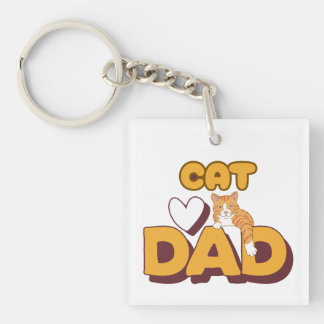 Proud Cat Dad Father's Day Double-Sided  Sleutelhanger