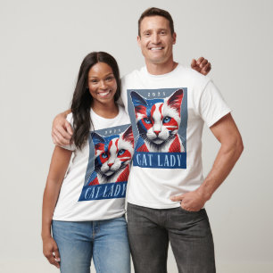 Proud Cat Lady Democraat 2024 Amerikaanse verkiezi T-shirt