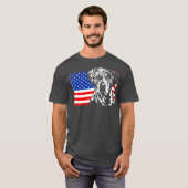 Proud Catahoula Leopard Dog American Flag dog T-shirt (Voorkant volledig)
