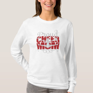 Proud Cheer Mam met rode letters T-shirt
