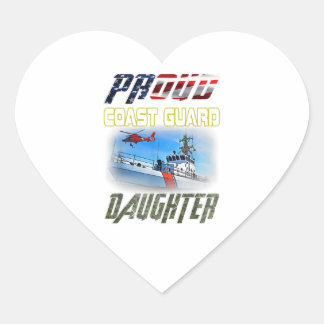 Proud Coast Guard Daughter Flag American Heroes Hart Sticker