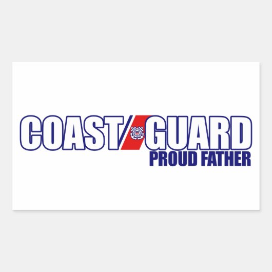 Proud Coast Guard Vader Rechthoekige Sticker (Voorkant)