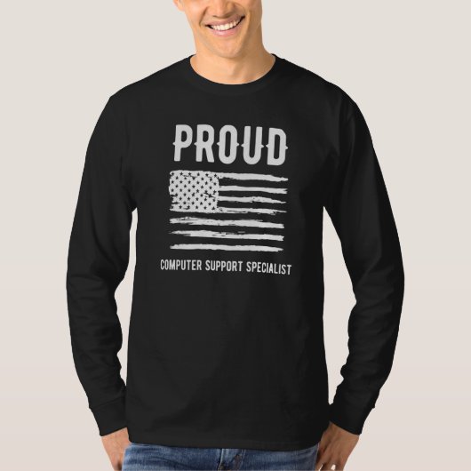 Proud Computer Support Specialist Profession Ameri T-shirt (Voorkant)
