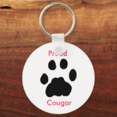 Proud Cougar met pow print Sleutelhanger (Voorkant)