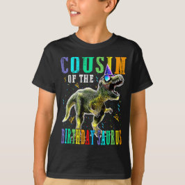 Proud COUSIN van de Birthday Saurus Dinosaur T-shirt