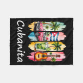 Proud Cubanita Cuban Flag Guitar Mojito Car Design Fleece Deken (Voorkant (Horizontaal))