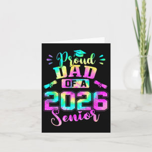 Proud Dad 2026 Senior Afstuderen Diploma Leren Kaart