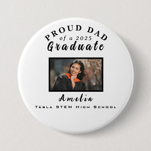 Proud Dad Afstuderen 2025 Custom Photo Gift Ronde Button 7,6 Cm
