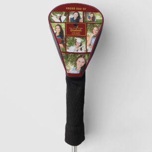Proud Dad Afstuderen Foto Collage Maroon Gold Golfheadcover