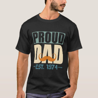 Proud Dad Est1974 Beste Papa Vaderdag Puns T-shirt
