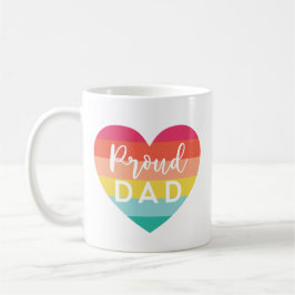 Proud Dad Gay Pride Kleurrijke Regenboog Hart Koffiemok