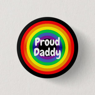 Proud Dad LGBT Rainbow Ronde Button 3,2 Cm