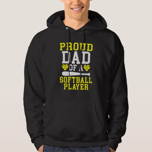 Proud Dad of a Softball Player Dad Hoodie (Voorkant)