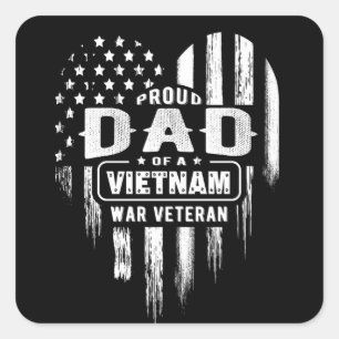 Proud Dad Vietnam Vet Son Veterans Day Vierkante Sticker