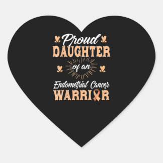 Proud Daughter Endometrial Uterine Cancer Warrior Hart Sticker