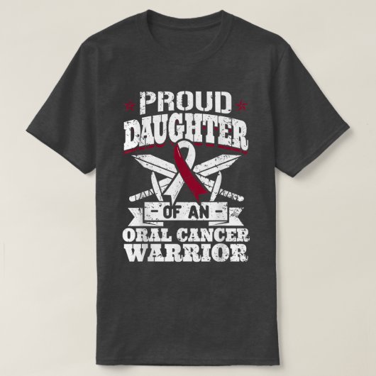 Proud Daughter Of An Oral Cancer Warrior Awareness T-shirt (Design voorkant)