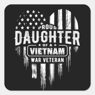 Proud Daughter Vietnam Vet Dad Vierkante Sticker