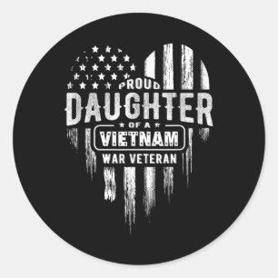 Proud Daughter Vietnam Vet Veteranendag Americ Ronde Sticker
