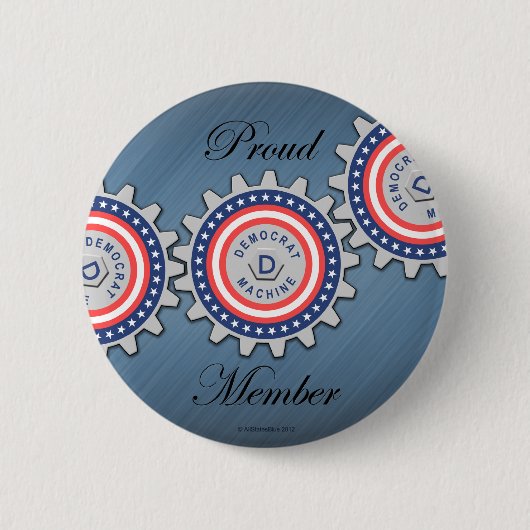 Proud Democraat Machine Member Ronde Button 5,7 Cm (Voorkant)