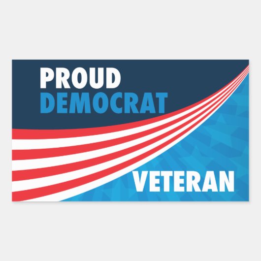 Proud Democraat Veteran Rechthoekige Sticker (Voorkant)