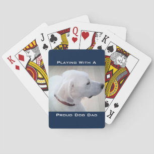 Proud Dog Dad Cute White Labrador Mix Dog profiel Pokerkaarten