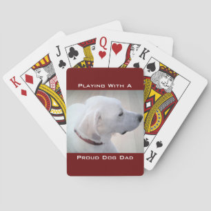 Proud Dog Dad Cute White Labrador Mix Dog profiel Pokerkaarten