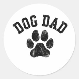 Proud Dog Dad Funny Dog Lover Ronde Sticker
