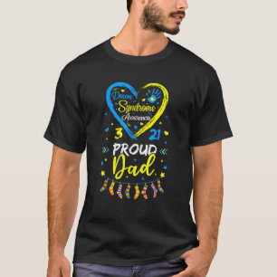 Proud Down Syndroom Papa Bewustzijn Papa Zoon Daug T-shirt