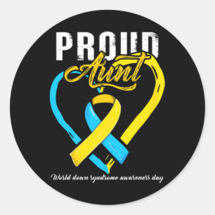 Proud Down Syndroom Tante Awareness Ronde Sticker