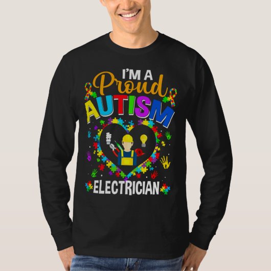 Proud Electricia Autisme Awareness Love Autistic M T-shirt (Voorkant)
