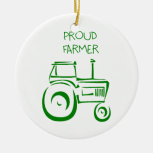 Proud Farmer Tractor Keramisch Ornament