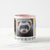 Proud Ferret Ma Custom 3 Photo Collage Mok (Midden)