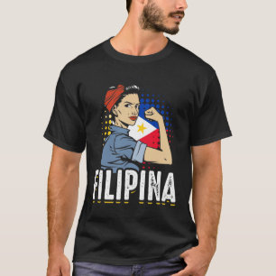 Proud Filipina Woman Girl Filippijnse vlag T-shirt