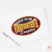 Proud Firefighter Daughter Ovale Sticker (Envelop)