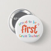Proud First Grade Teacher Button (Voorkant /achterkant)